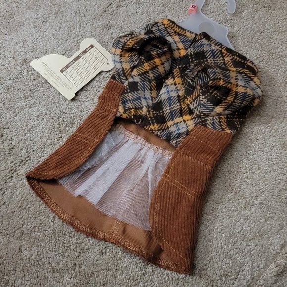 Pet Dress Dog or Cat Corduroy Brown xs ea. New w/ Tag! - Picture 6 of 8